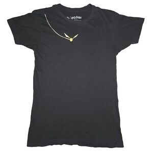 Harry Potter The Exhibition Golden Snitch Quidditch Black Women's Small T-Shirt